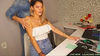 Seductive Secretary Indulges In Solo Massage And Self-Pleasure On Cam