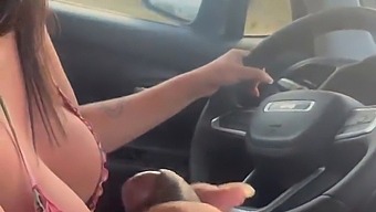 Redhead Mom Gives A Blowjob To Her Stepson At A Bus Stop
